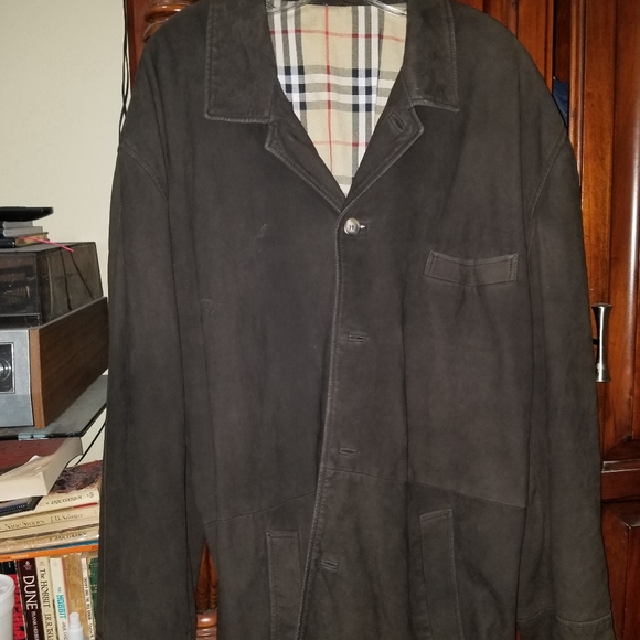 Men's Burberry brown suede leather jacket size XL - Picture 6 of 10